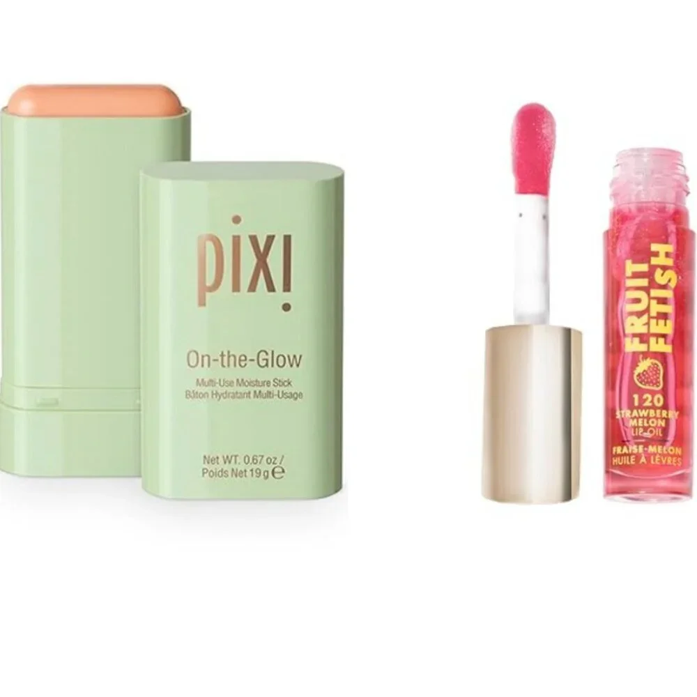 NWT Milani Strawberry Lip Oil  Pixi Moisturizer Stick Glow Set